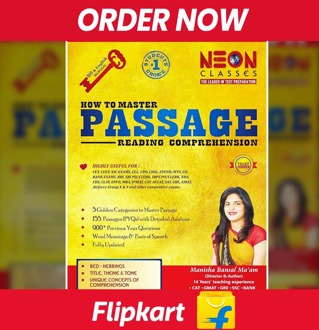 Purchase link of Flipkart :-Passage- Reading Comprehension for SSC CGL, CHSL, CPO,STENO, GD,MTS,CDS, Bank