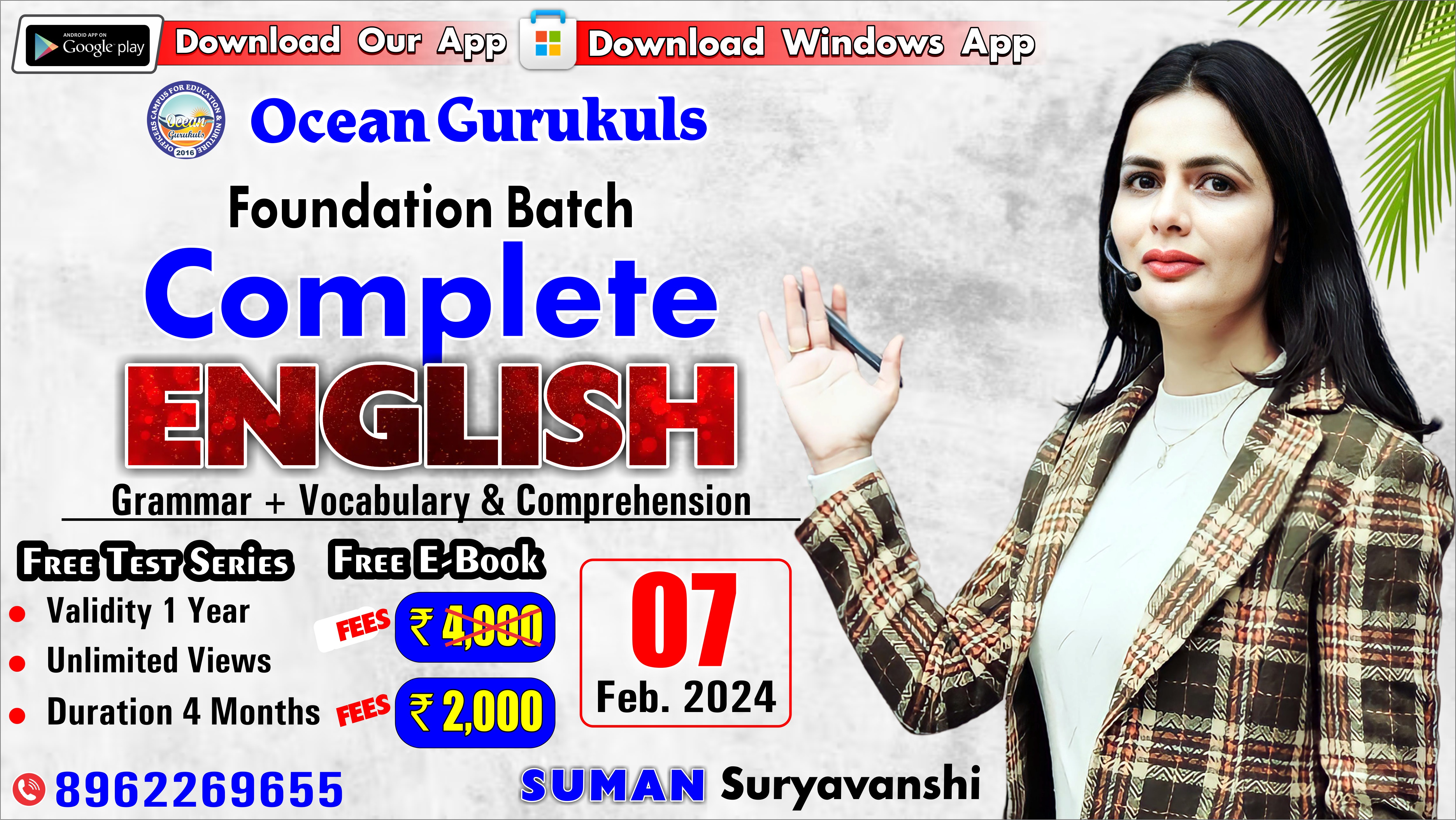 COMPLETE ENGLISH FOUNDATION Pdfs, Test Series, E book with Video solution (FROM 7th February)