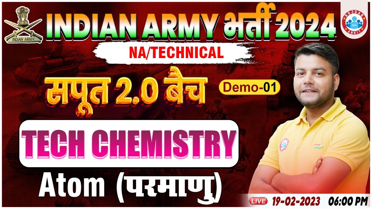 Indian Army 2024, Army NA/Tech Tech Chemistry Demo Class #01, Atoms, Tech Chemistry By Avinash Sir
