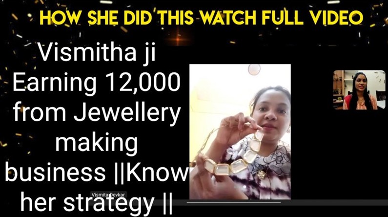 OUR STUDENT VISMITHA JI EARNING 12,000 FROM JEWELLERY MAKING BUSINESS ||KNOW HER STRATEGY || MANJU KUSHWAHA