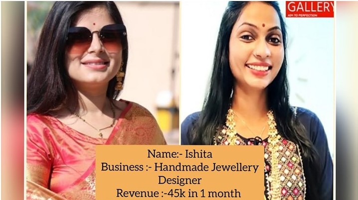 OUR STUDENT ISHITA JI NE HANDMADE JEWELLERY BUSINESS SE EARN KIYE 45K IN 1 MONTH. LET'S SEE HOW SHE IS DOING.