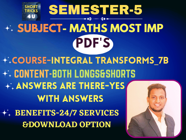 5th SEM MATHS [PDF] _7B ALL UNITS MOST IMP WITH ANSWERS