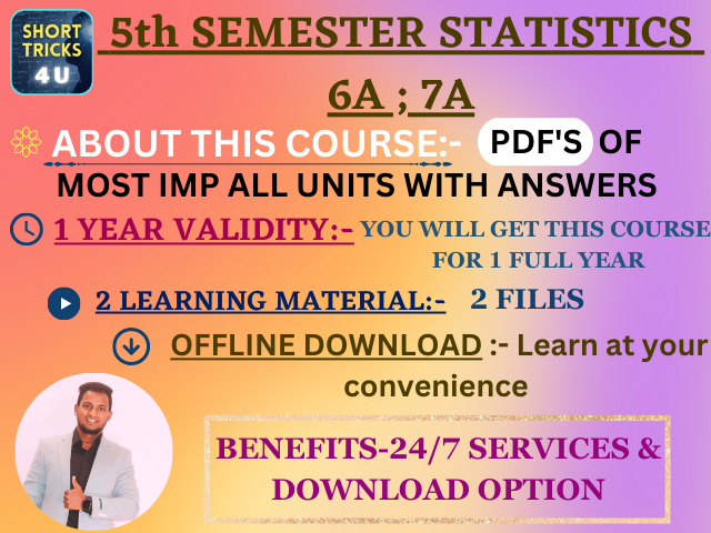 5th SEM STAT [PDFS] 6A & 7A ALL UNITS MOST IMP WITH ANS