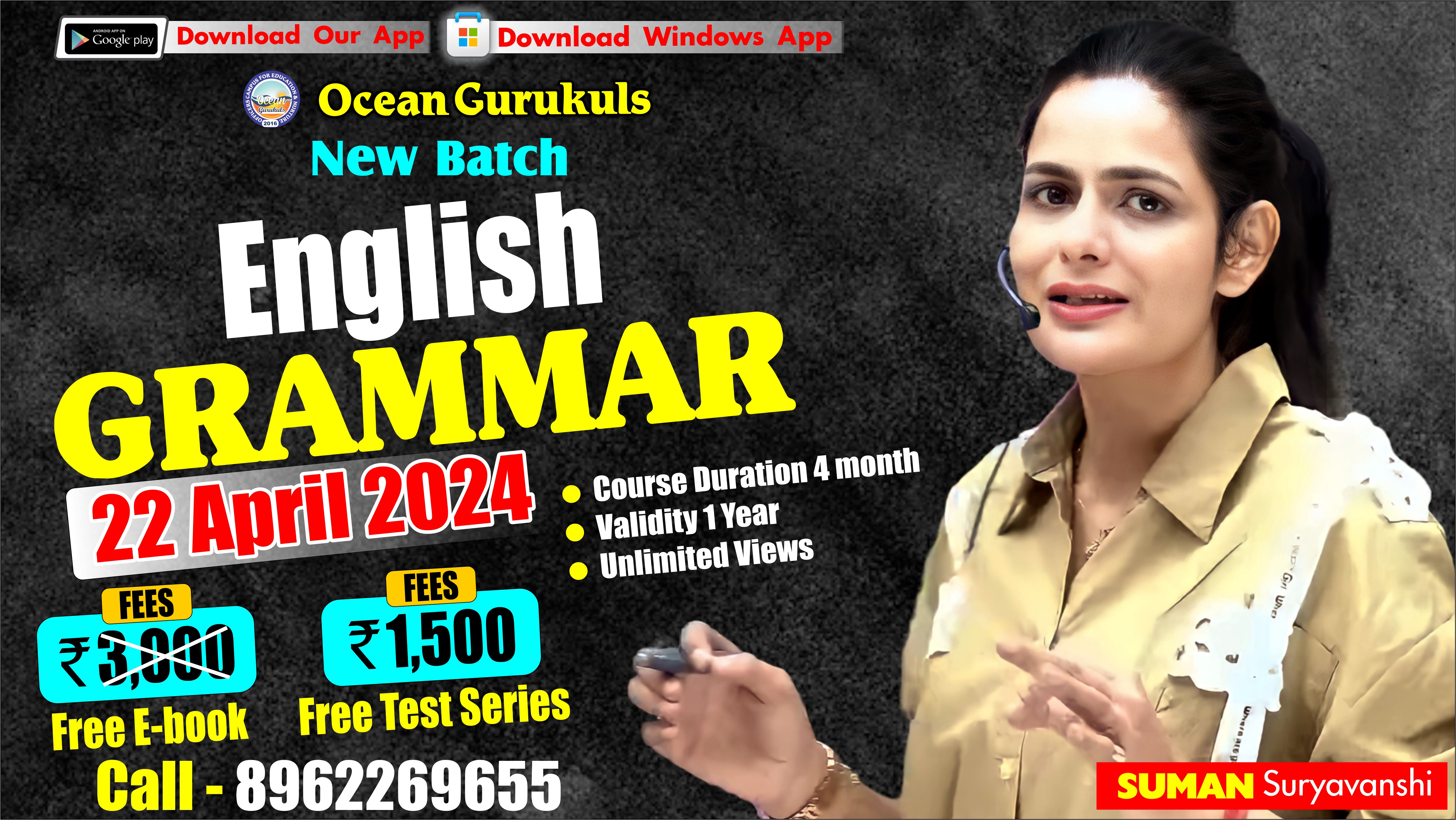 Grammar Pdfs, Test Series, E book with Video solution (FROM 22nd April 2024)