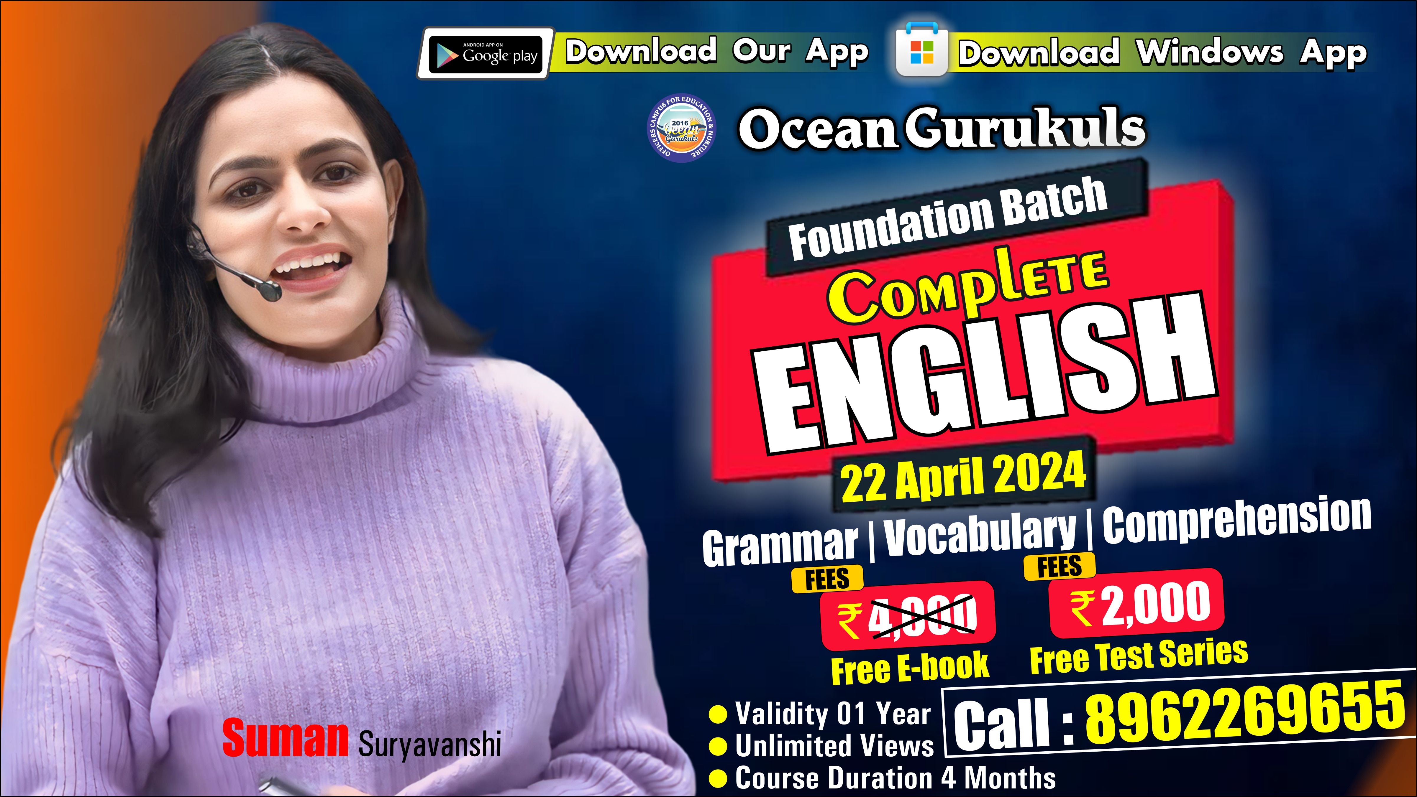 COMPLETE ENGLISH FOUNDATION Pdfs, Test Series, E book with Video solution (FROM 22nd April 2024)