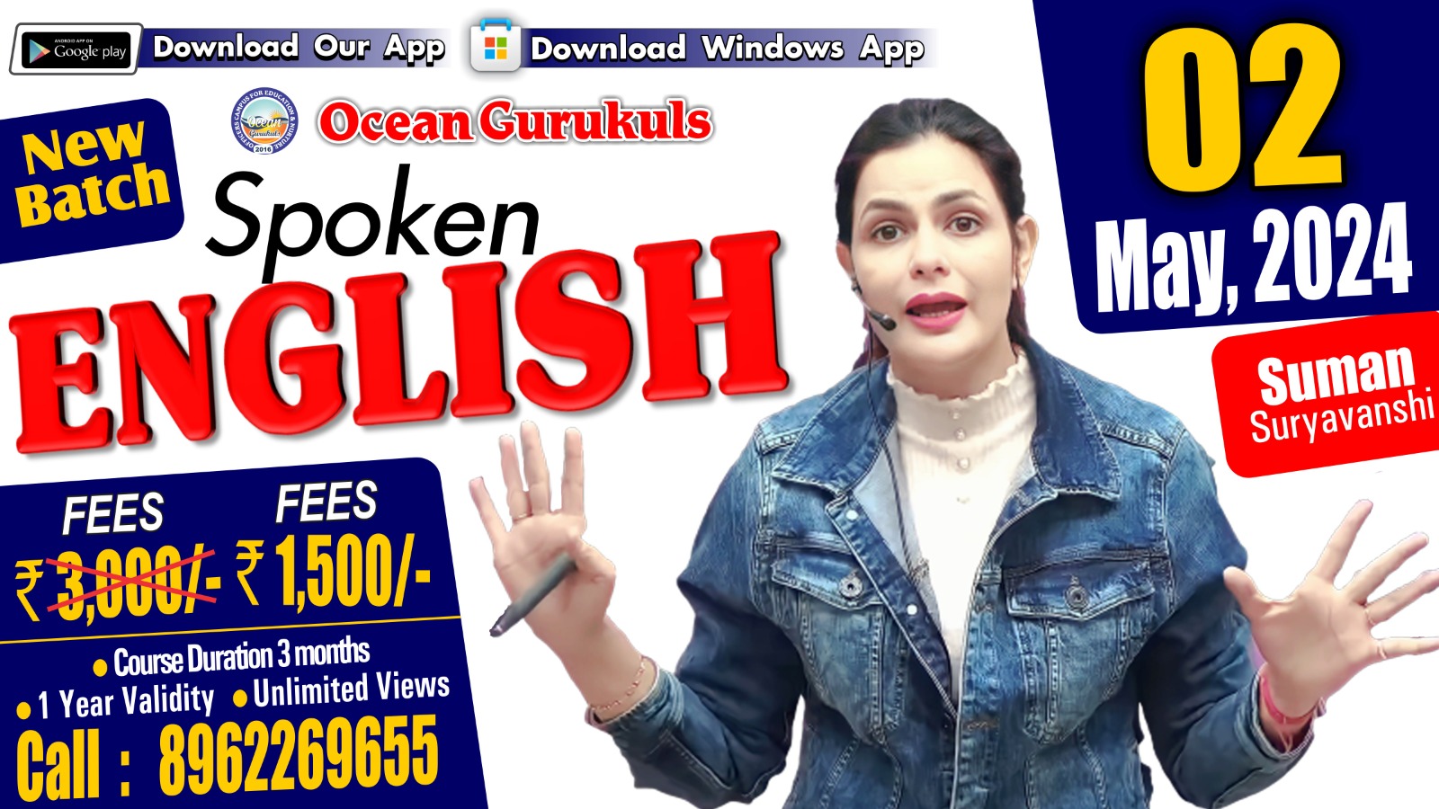 NEW SPOKEN ENGLISH BATCH WITH SUMAN SURYAVANSHI MA'AM ( FROM 2nd May2024 )