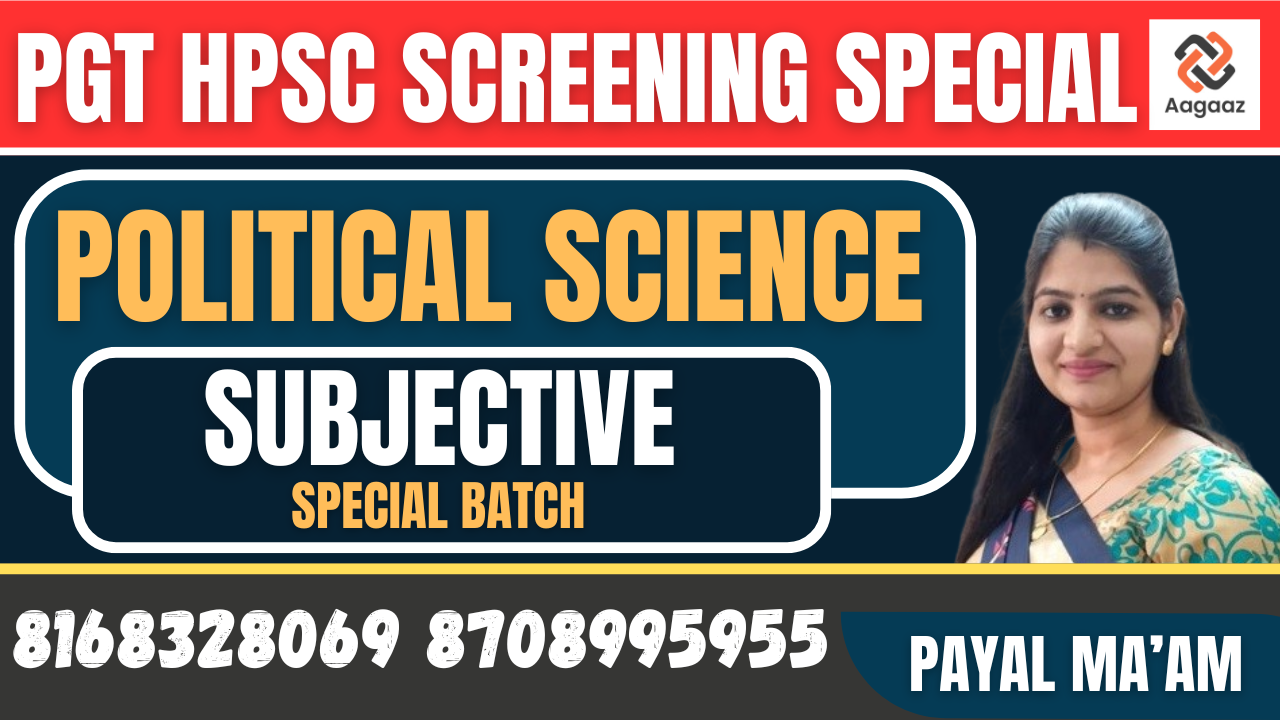 PGT Political science HPSC Exam/Screening /Subjective exam