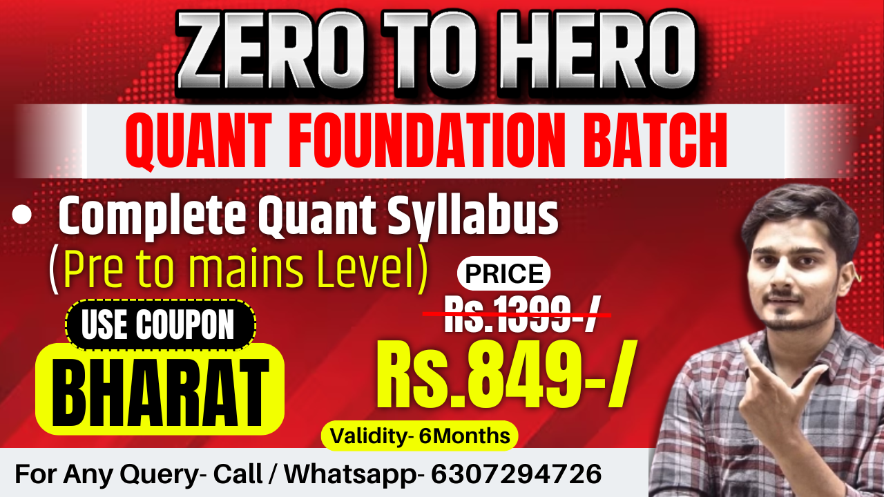 ZERO TO HERO | Complete QUANT Foundation Batch | Recorded batch |