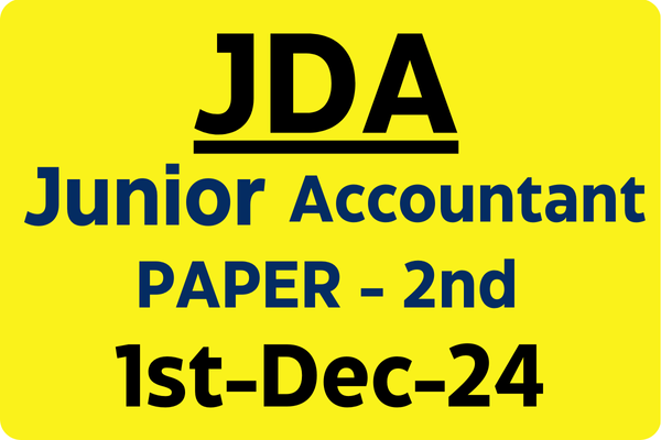 JDA Jr. Accountant 2024 (Paper-2nd) {Batch Starts from 01st-Dec-2024}