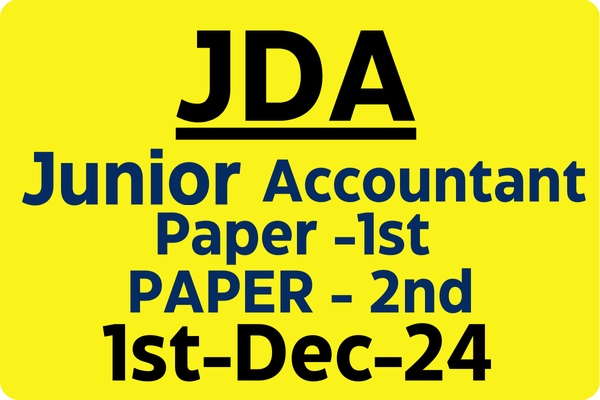 JDA Jr. Accountant 2024 (Both Paper) {Batch Starts from 01st-Dec-2024}