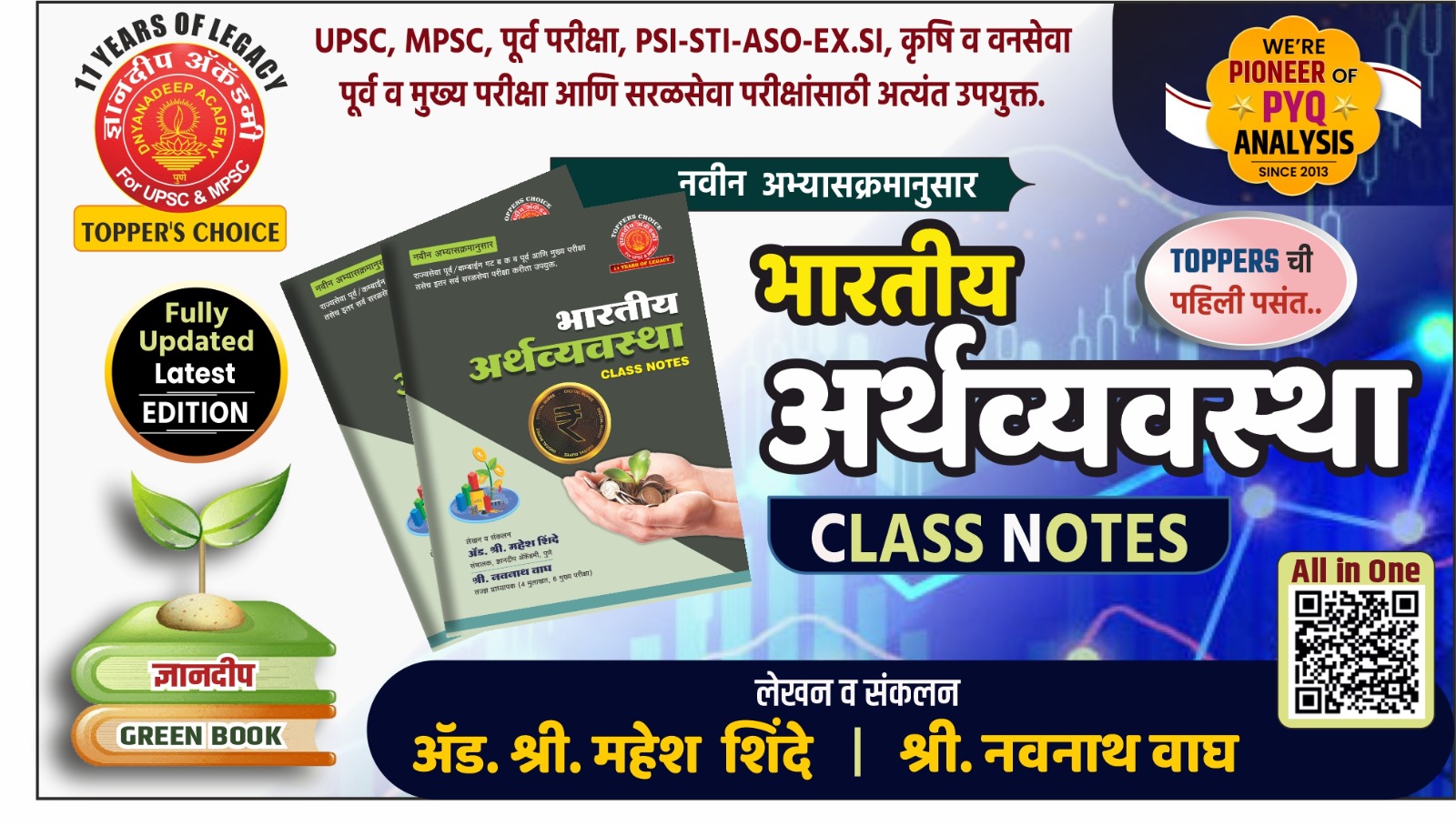 भारताची अर्थव्यवस्था क्लास नोट्स (Economics) -By- Adv. महेश शिंदे व  नवनाथ वाघ (Sr. Faculty)