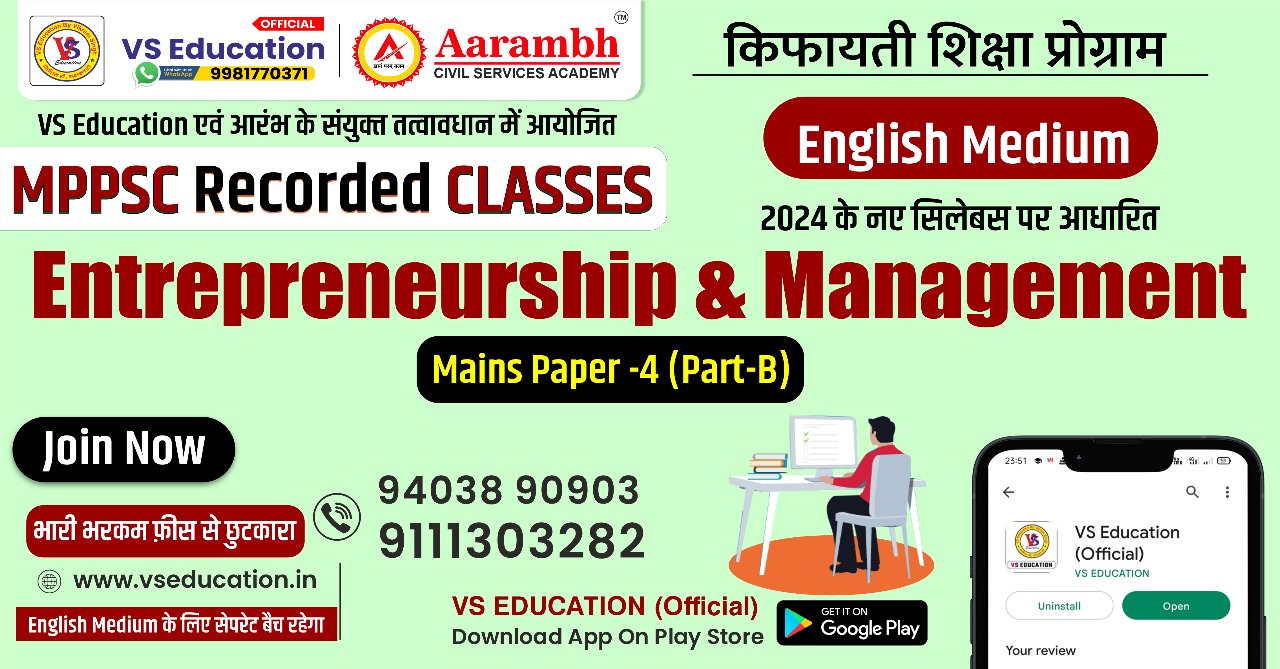 ENTREPRENEURSHIP [ Paper 4- Part B]