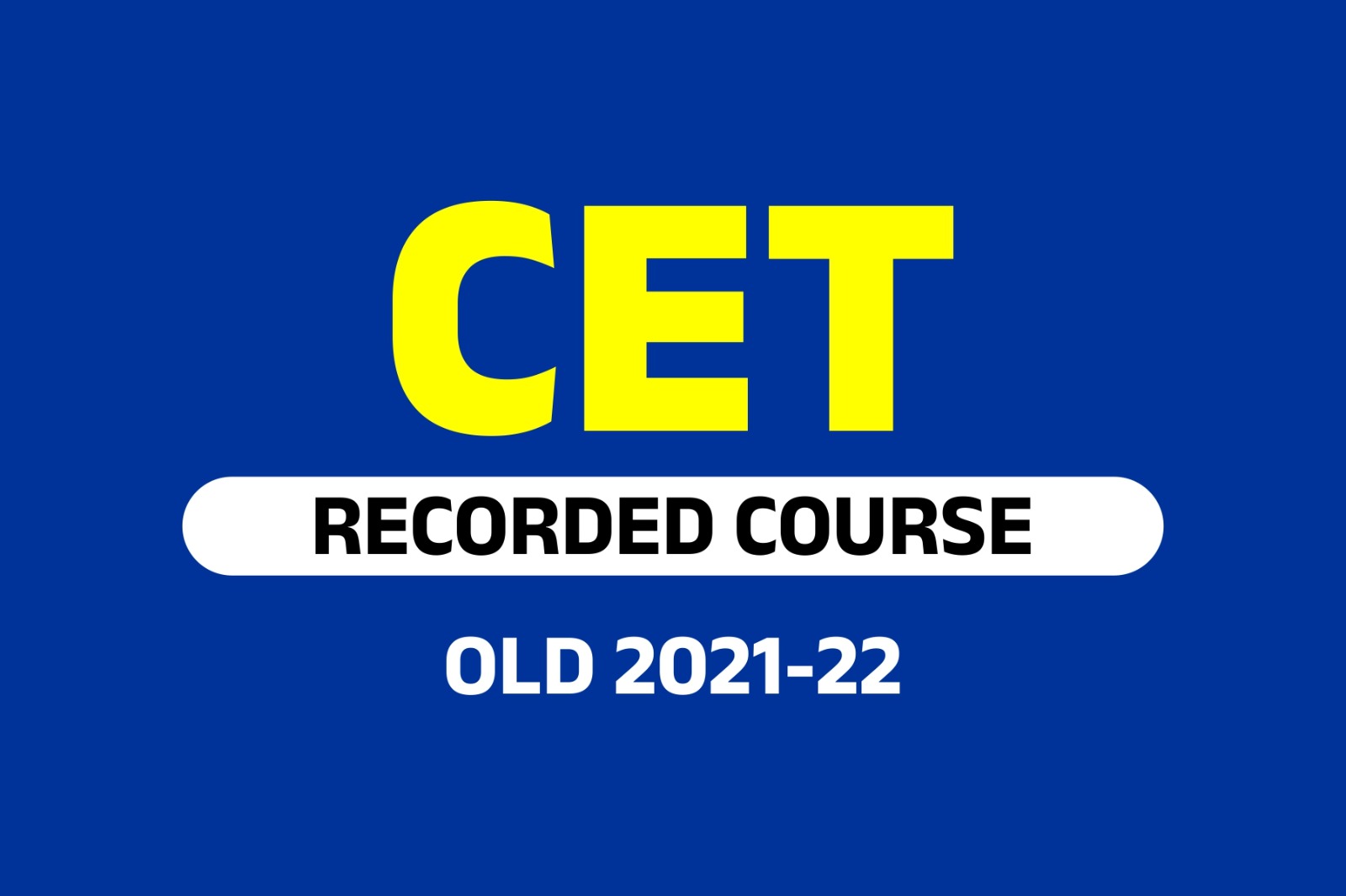 OLD Recorded Course