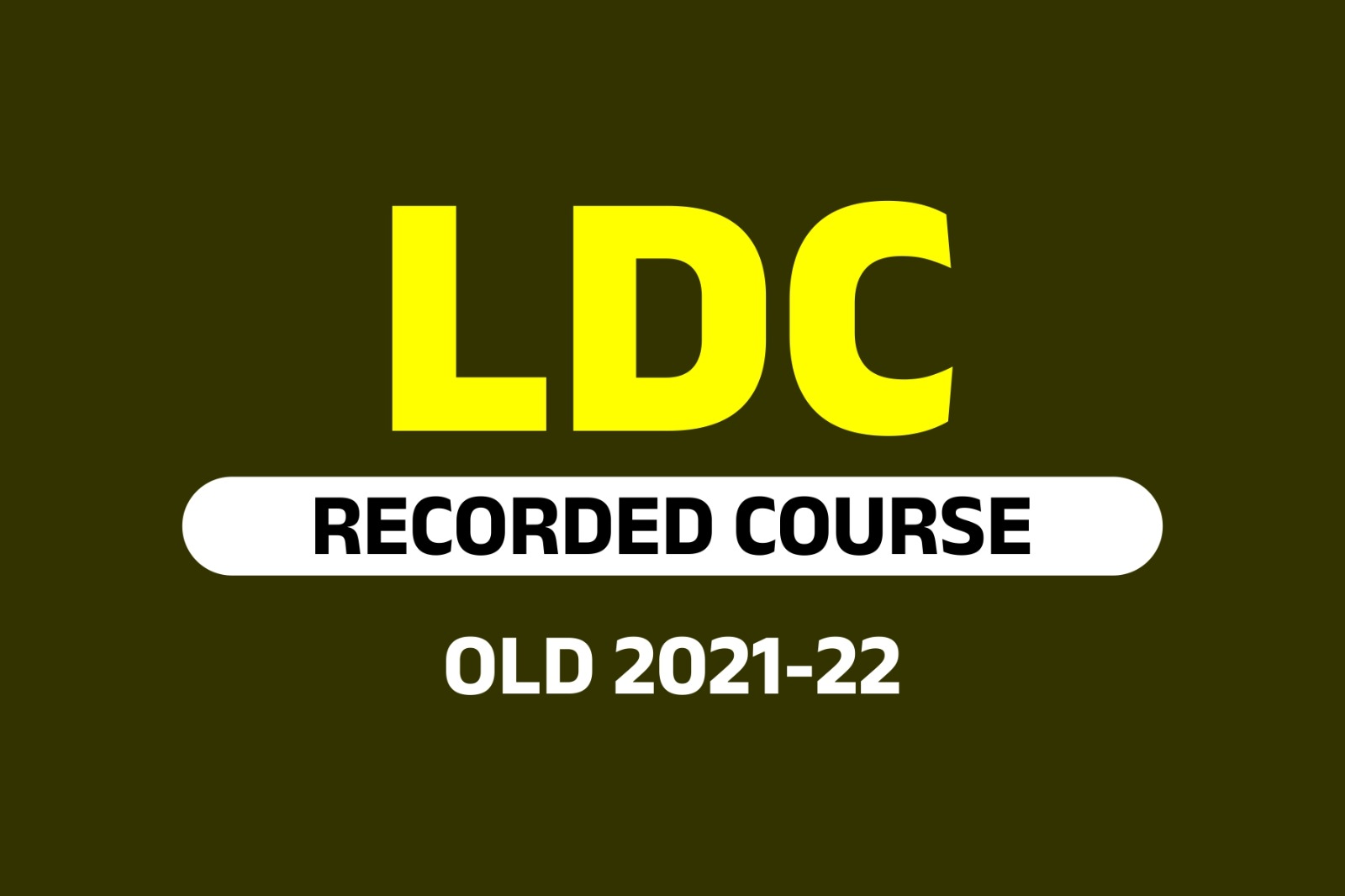 OLD Recorded Course