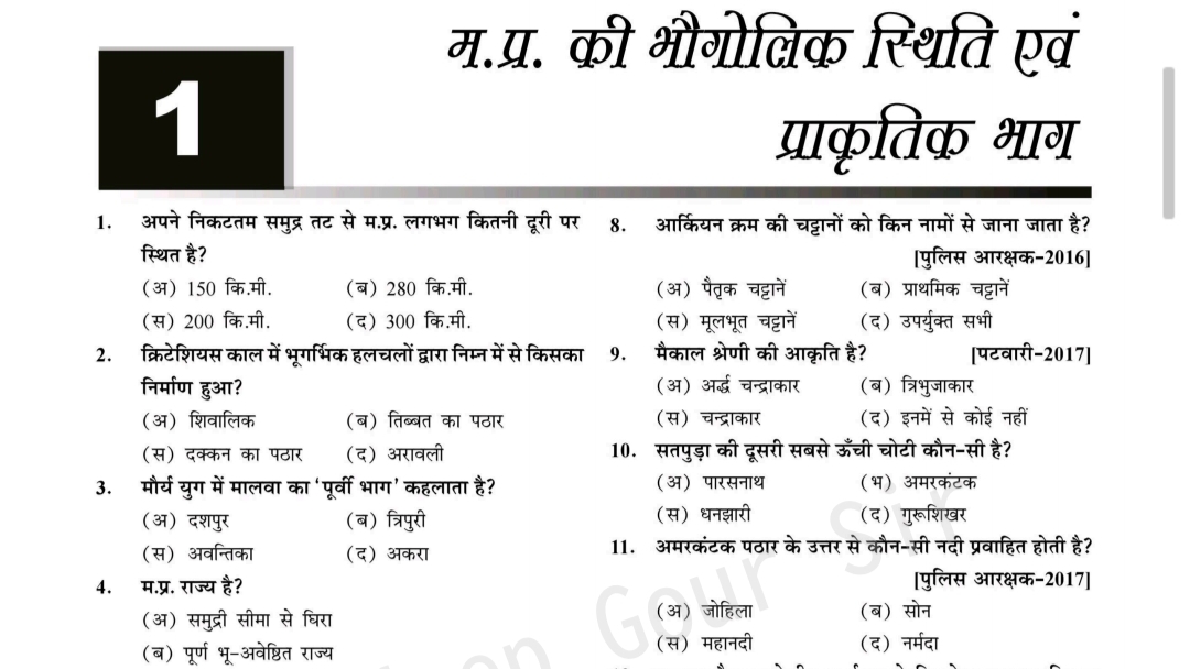 MP GK ESB ( 2013 - 2023 ) MCQ