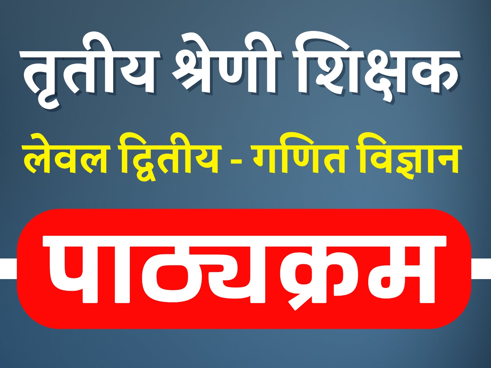 पाठ्यक्रम - तृतीय श्रेणी शिक्षक ( लेवल द्वितीय -गणित विज्ञान )